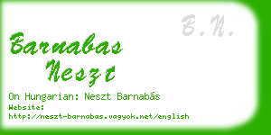barnabas neszt business card